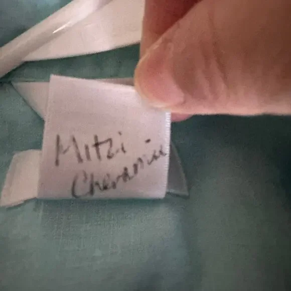 Talbots Irish Linen Button Front Shirt Preppy Workwear Blue Long Sleeve MEDIUM - Picture 8 of 9